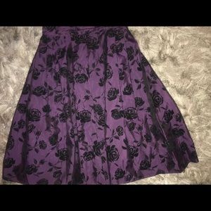 Purple flared skirt